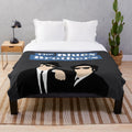Blues Brothers themed plush blanket with retro design