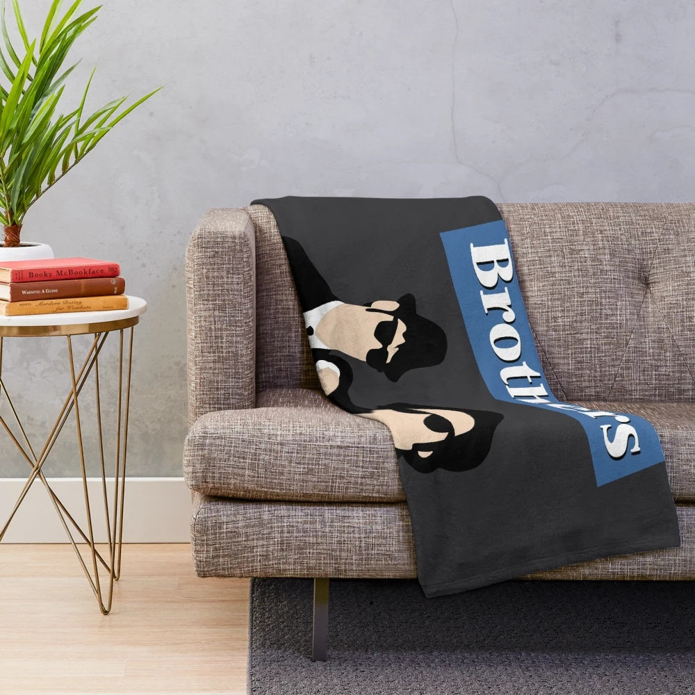 Blues Brothers themed plush blanket with retro design