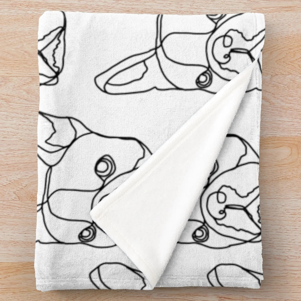 Minimalistic Boston Terrier Plush Blanket