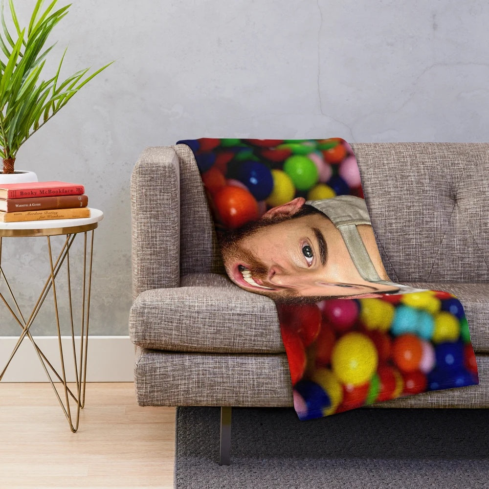 Plush blanket featuring an abstract portrait of popular YouTuber Brandon Farris