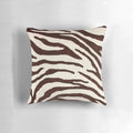 Brown and white zebra print decorative pillow
