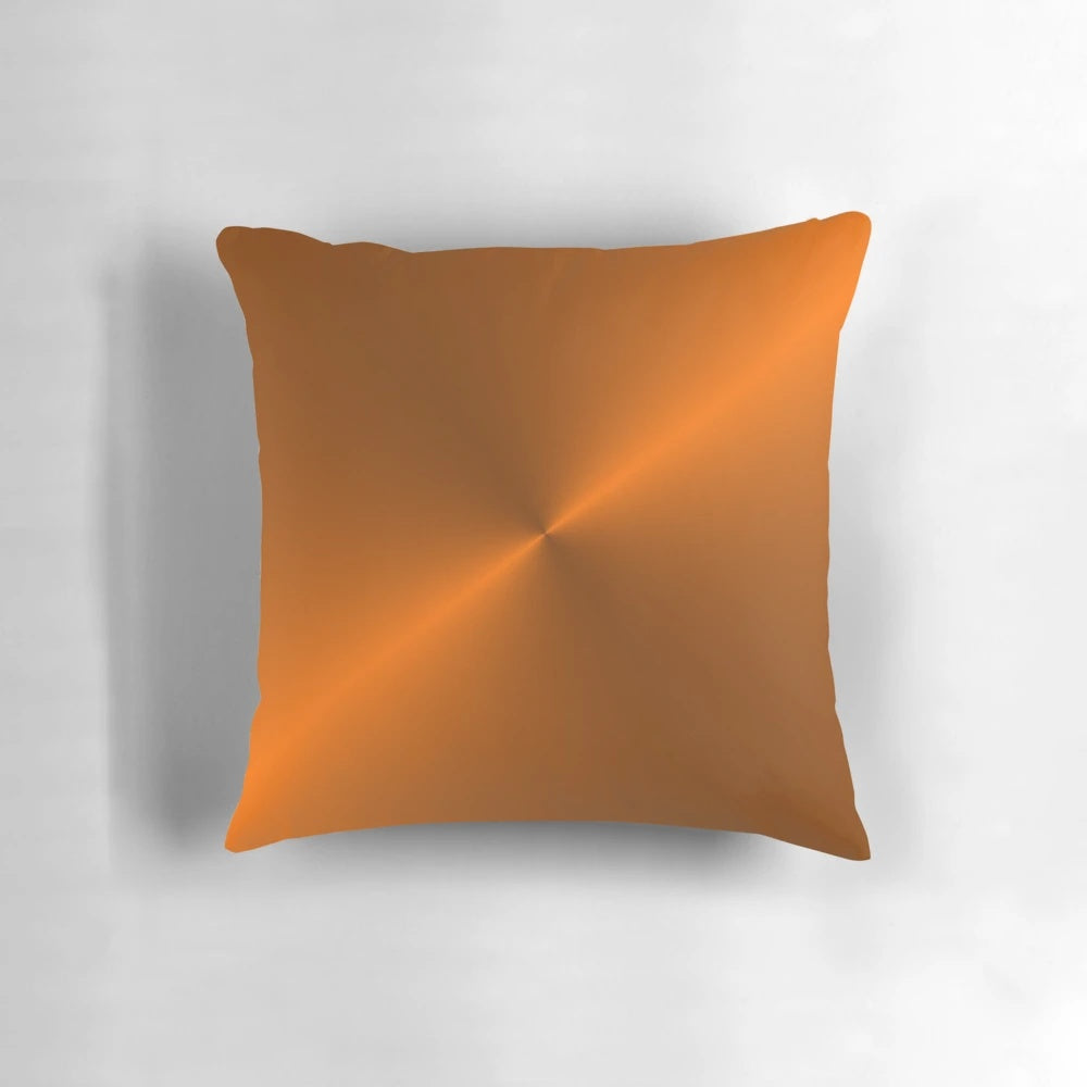 Brushed copper decorative pillow with circular design