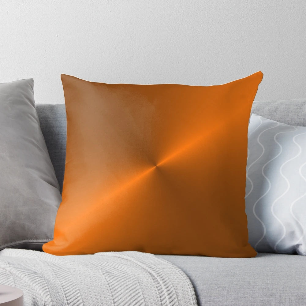 Brushed copper decorative pillow with circular design