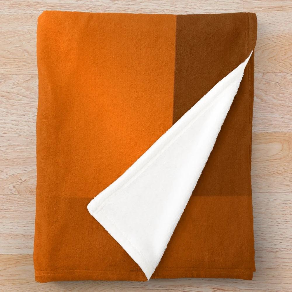 Brushed copper plush blanket with metallic sheen and elegant illustration