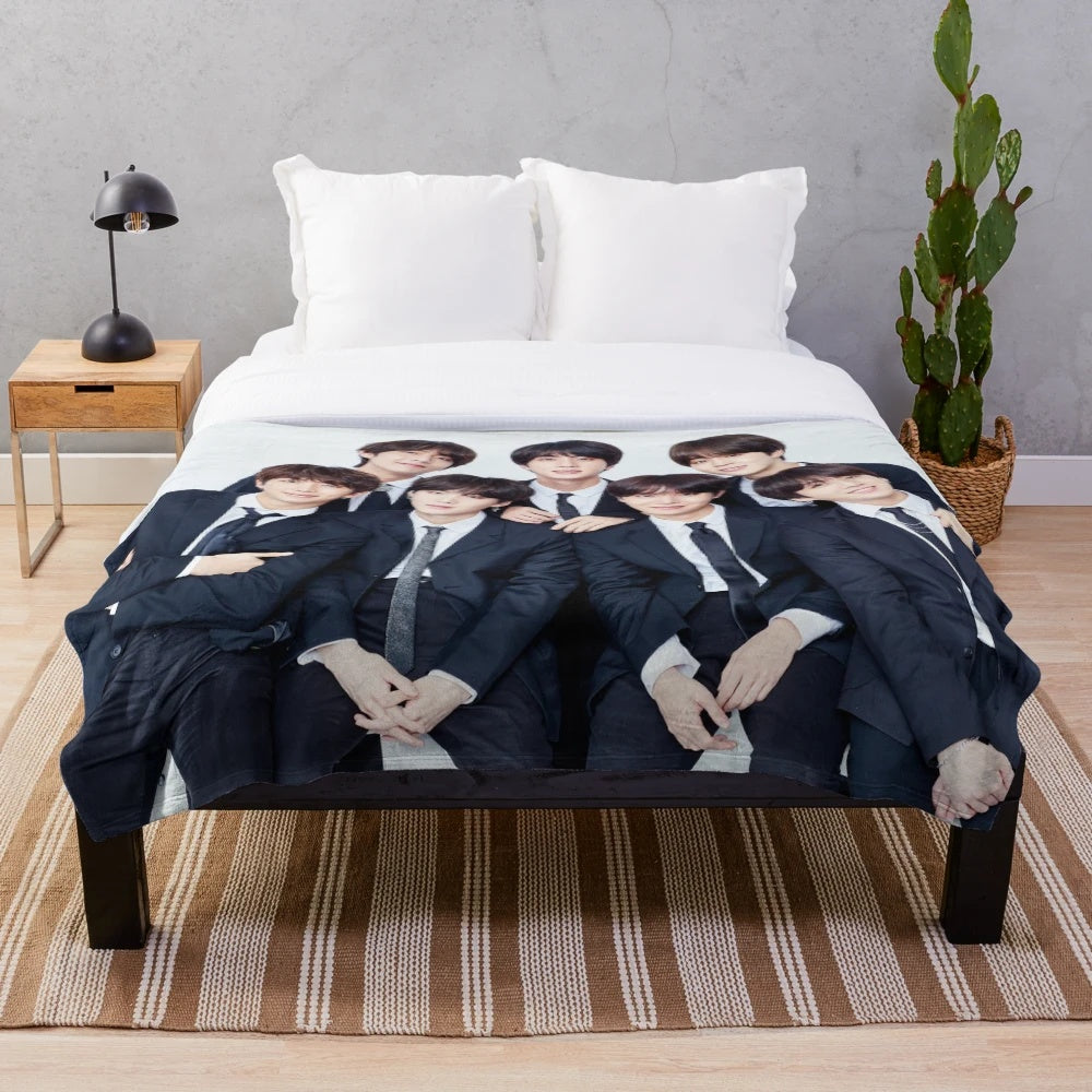 Cozy BTS-inspired plush blanket