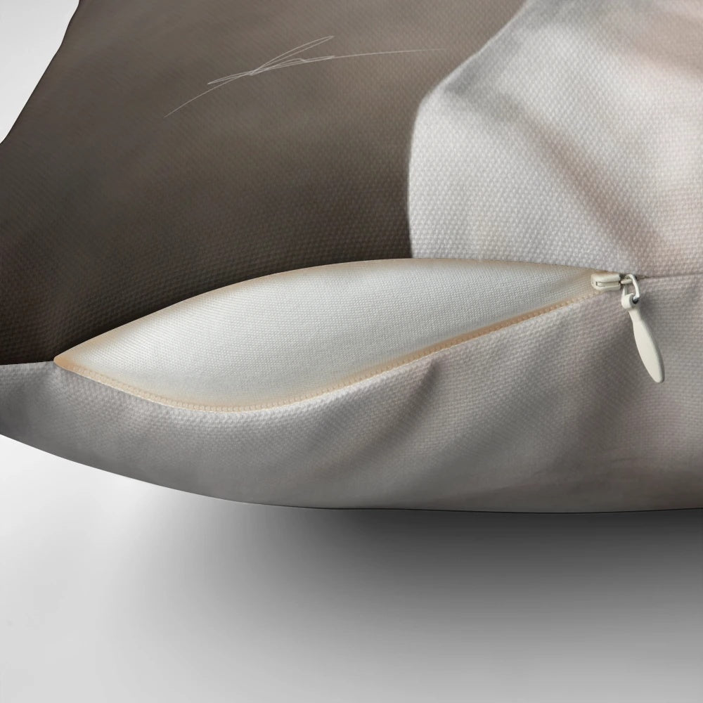 A plush, high-quality bull terrier throw pillow featuring the breed's distinctive markings and powerful build.