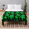 A cozy and soft plush blanket featuring the iconic Cactuar character from the Final Fantasy video game series.