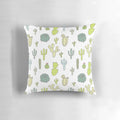 Vibrant cactus print pillow with pink, green, and tropical patterns for a modern, nature-inspired look.