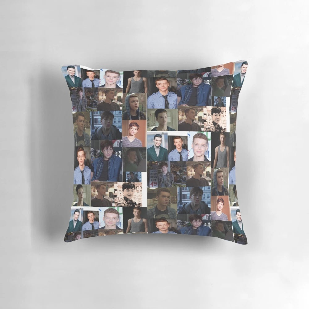 Soft, high-quality pillow featuring a portrait of actor Cameron Monaghan