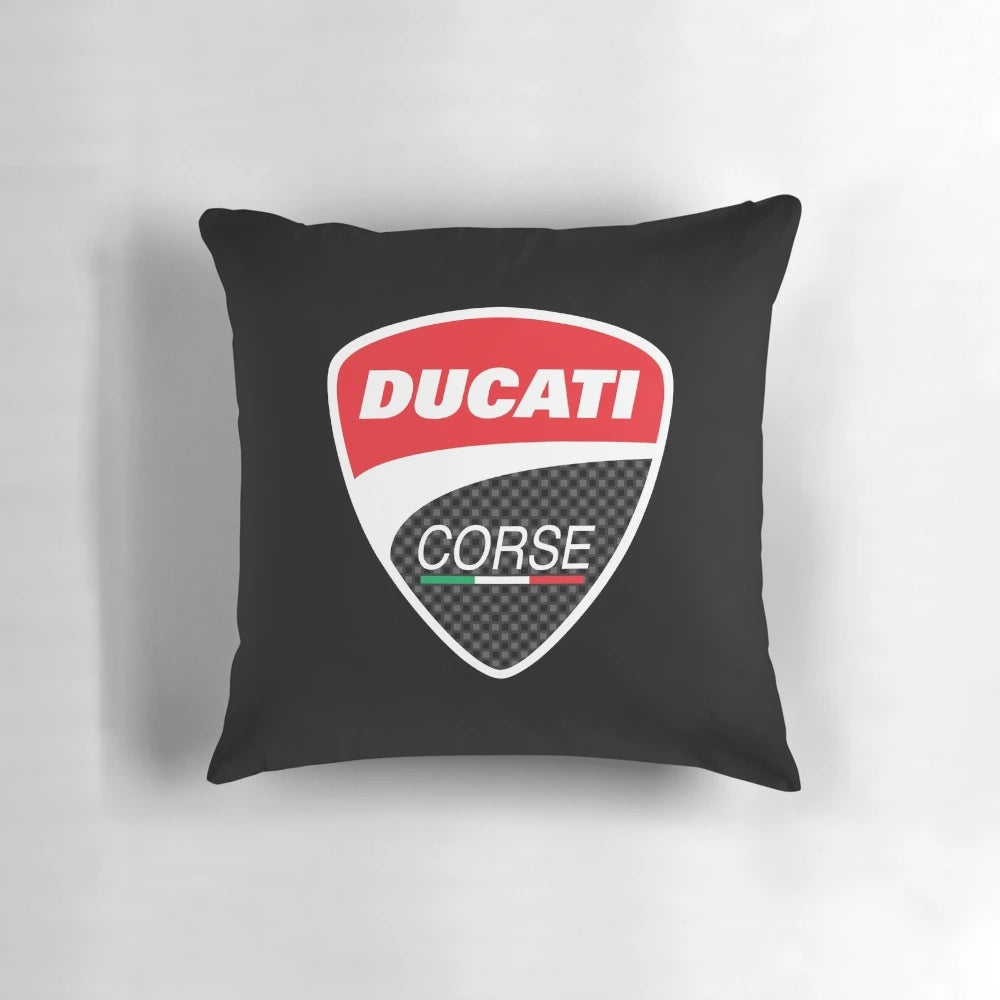 Carbon fiber patterned decorative throw pillow with a sleek, motorsports-inspired design.