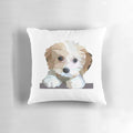Cute and geometric Cavachon dog pillow for home decor