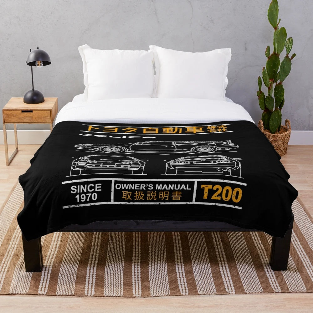 Celica T200 blueprint inspired plush blanket