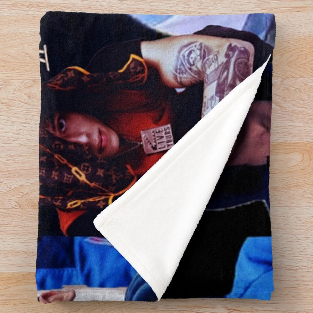 Central Cee UK Rapper Collage Themed Plush Blanket