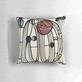 Vibrant floral pillow with Charles Rennie Mackintosh-inspired design