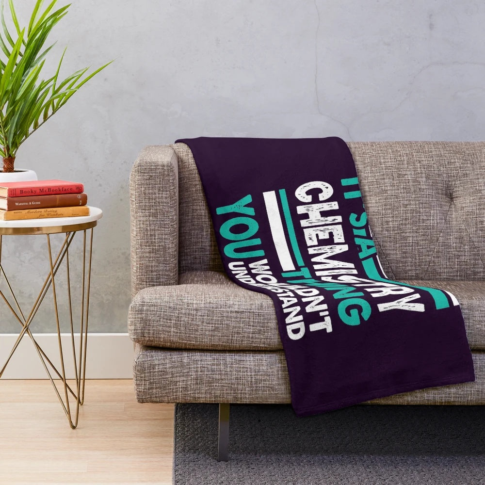 Plush blanket featuring chemistry-themed design for science students and professionals