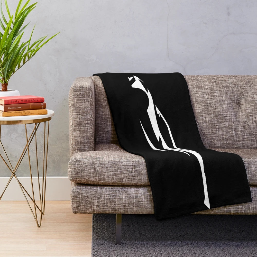 Chevrolet Corvette C8 Silhouette White Plush Blanket