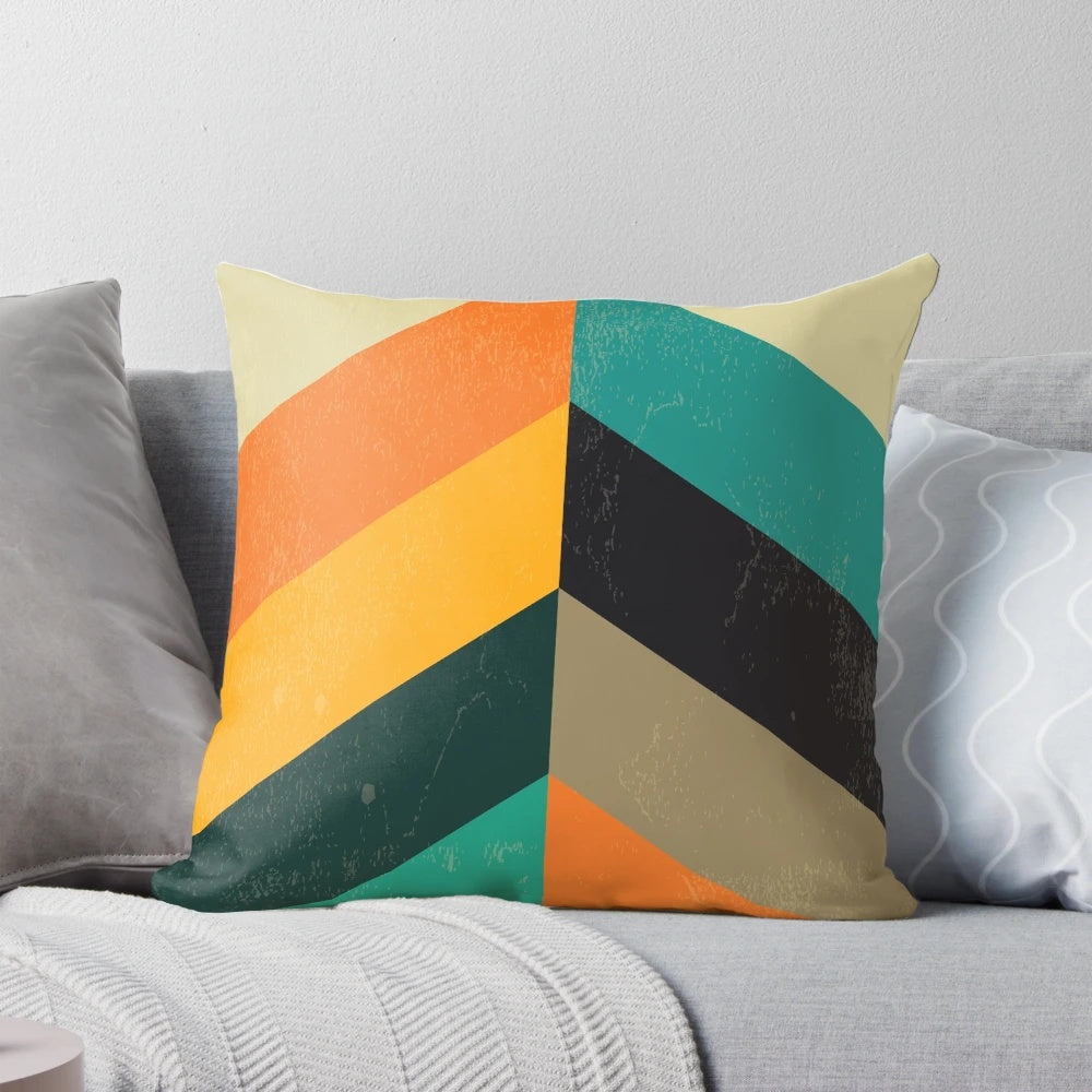 Chevron art pattern pillow in a mid century modern, Scandinavian-inspired design