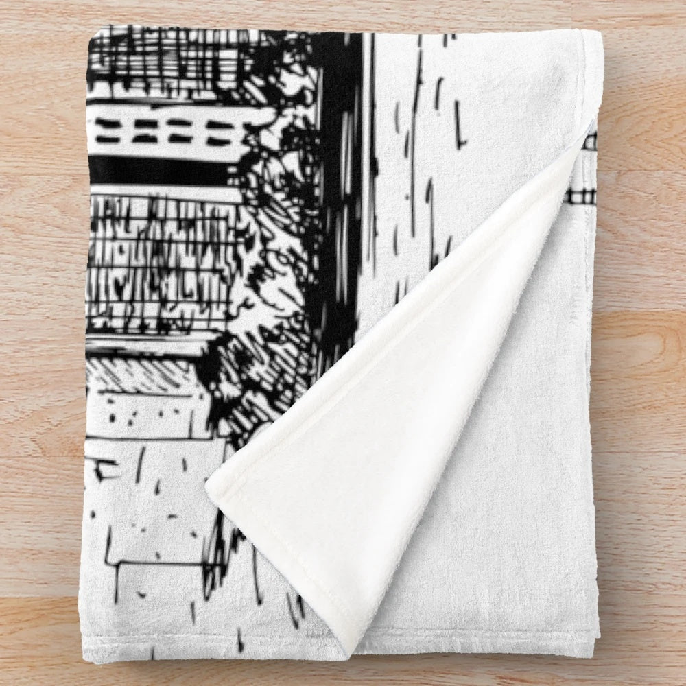 Chicago city skyline printed on a soft, plush blanket