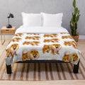 Chow chow plush blanket with a cute, stylized design of the fluffy Asian dog breed