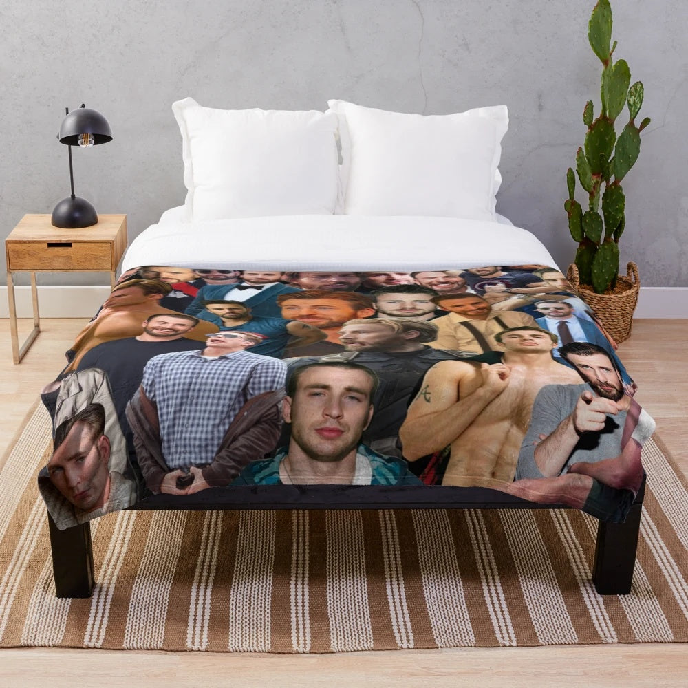 Chris Evans Collage Plush Blanket
