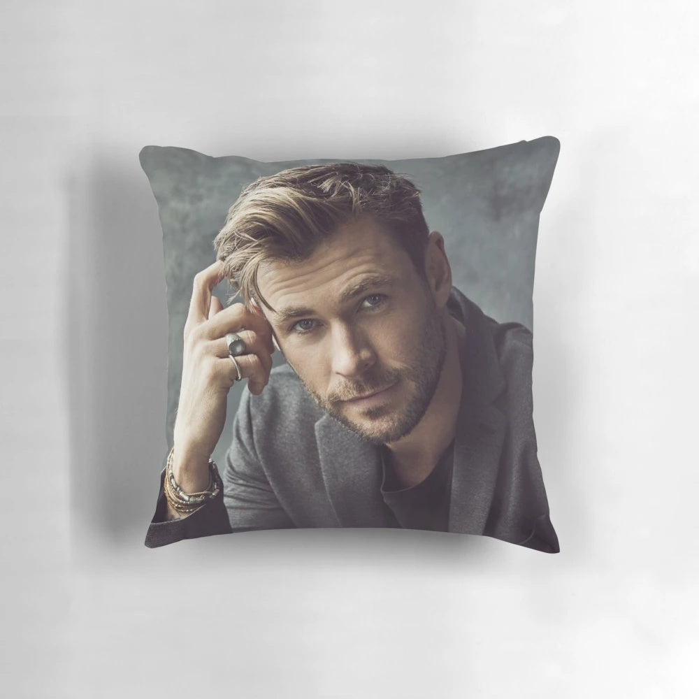 Soft, high-quality pillow featuring a photo of the popular actor Chris Hemsworth