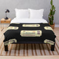 Cinema-themed plush blanket with yellow and glitter design