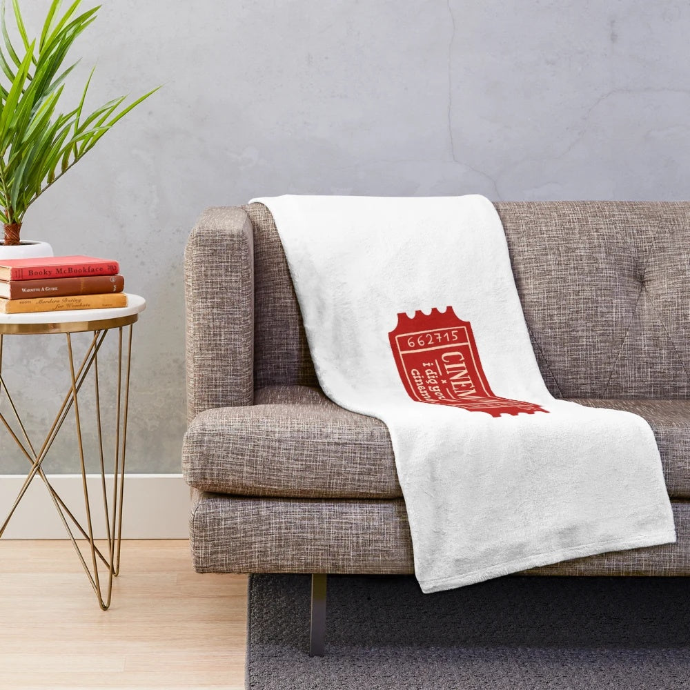 Plush blanket featuring cinema and Harry Styles-inspired design