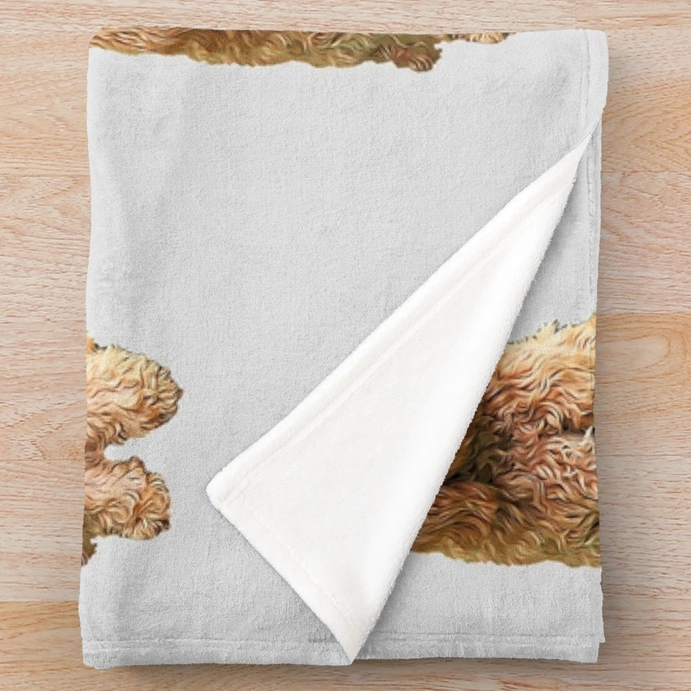 Soft and cozy plush blanket featuring a cute cockapoo or cockerpoo design