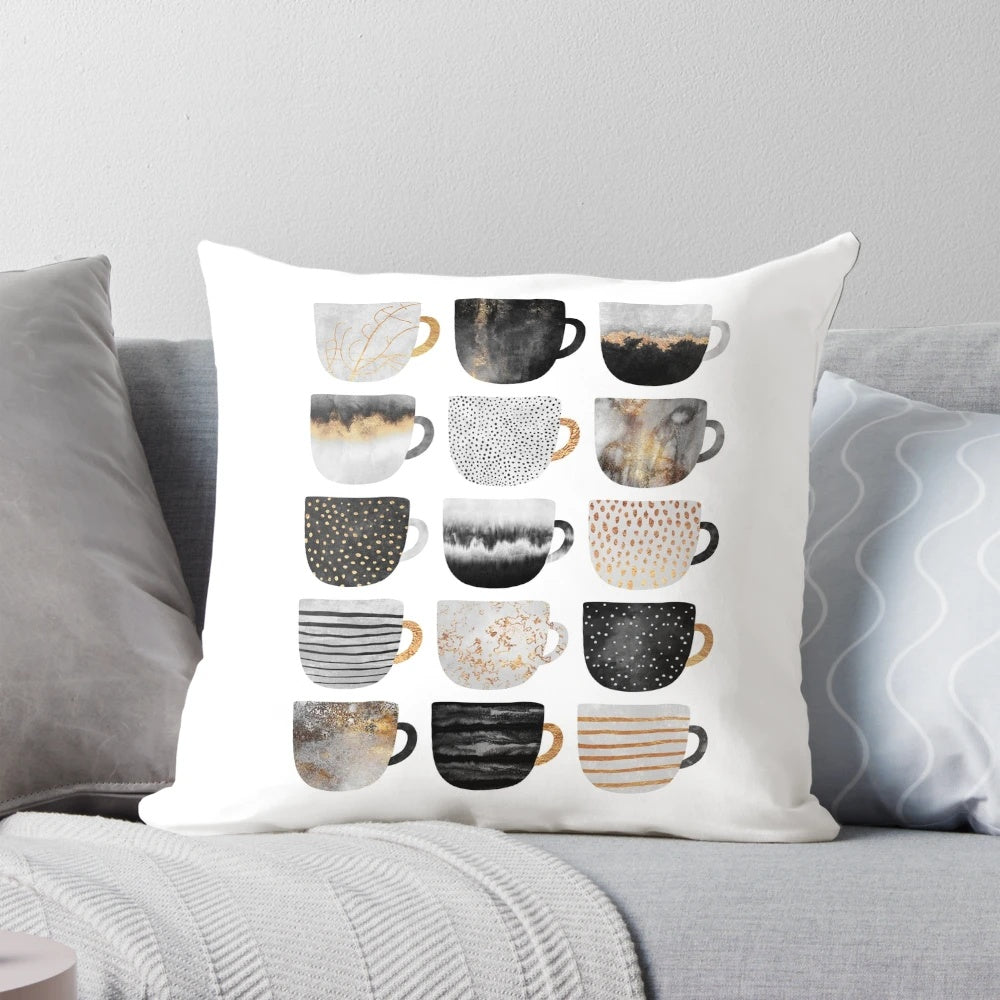 Colorful and trendy coffee cups for a cozy cafe-inspired kitchen