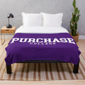 SUNY Purchase college font curved plush blanket