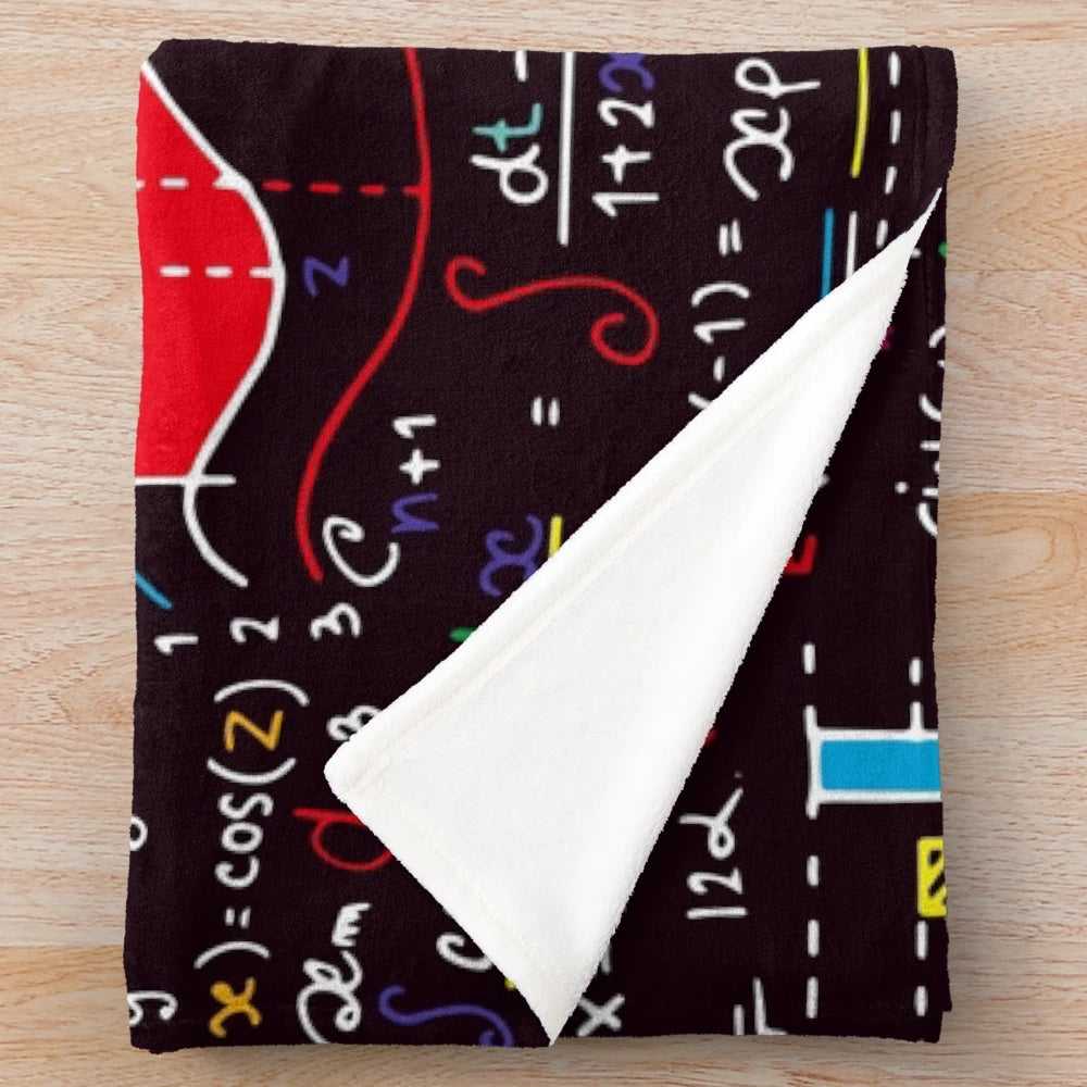 Colorful math design plush blanket