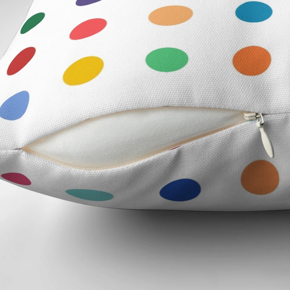 DAMIEN TRIBUTE contemporary dotted pattern pillow in neutral colors