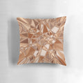 Copper tan metal graphic decorative pillow with a shimmering, metallic finish