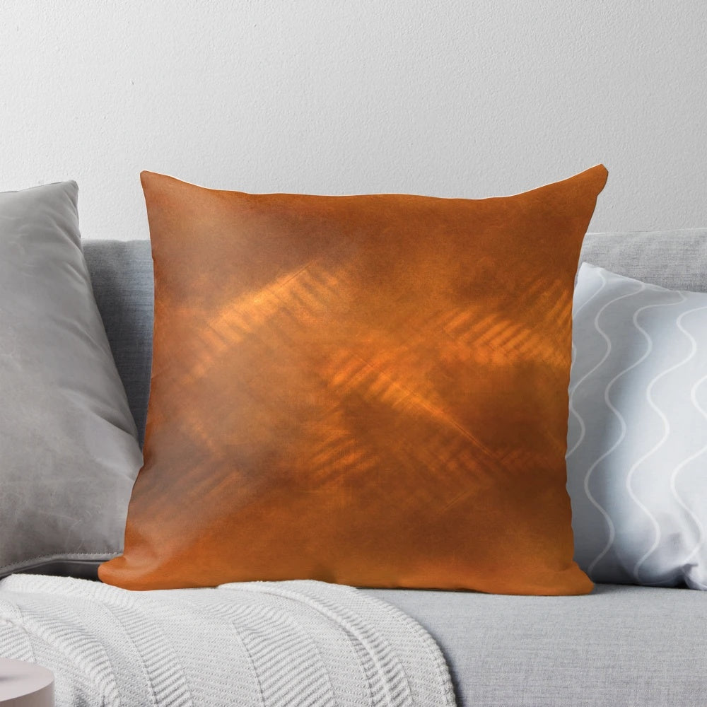 Orange copper-colored decorative pillow for home accents