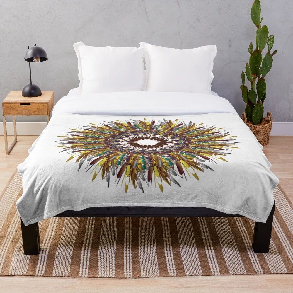 Soft and luxurious designer plush blanket with a vibrant, modern pattern
