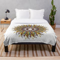 Soft and luxurious designer plush blanket with a vibrant, modern pattern