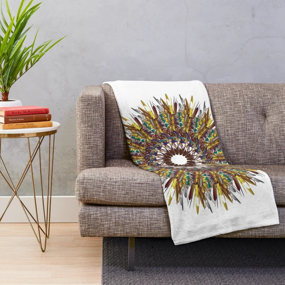 Soft and luxurious designer plush blanket with a vibrant, modern pattern