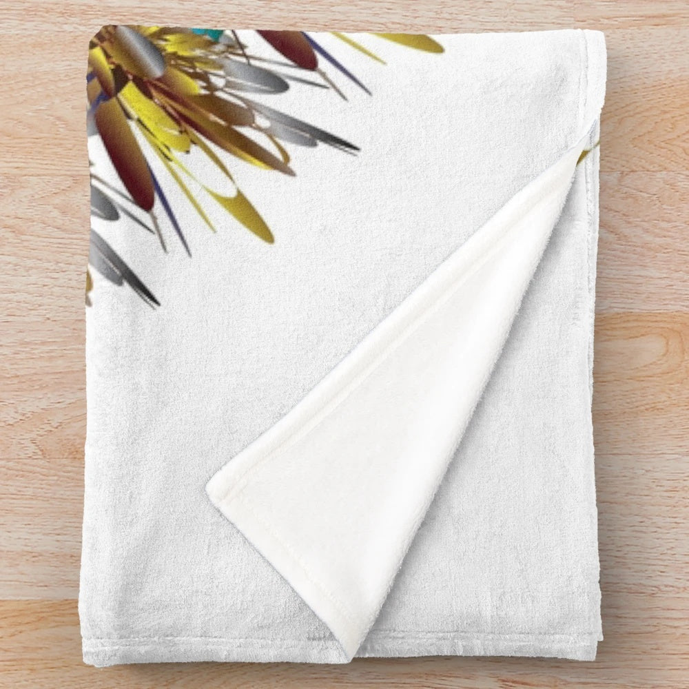 Soft and luxurious designer plush blanket with a vibrant, modern pattern
