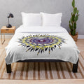 Stylish designer plush blanket with vibrant colors and patterns