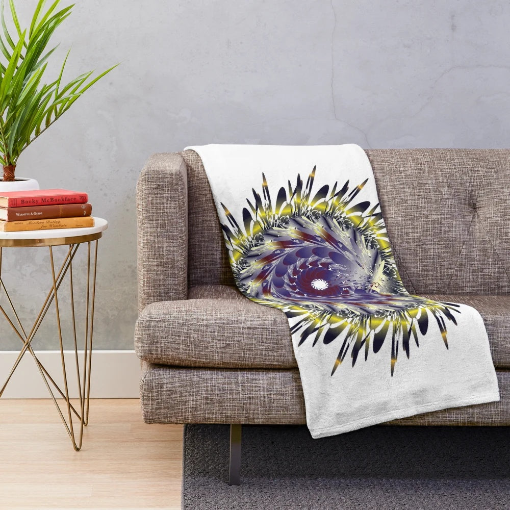 Stylish designer plush blanket with vibrant colors and patterns