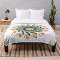 Stylish and cozy designer plush blanket with vibrant pattern