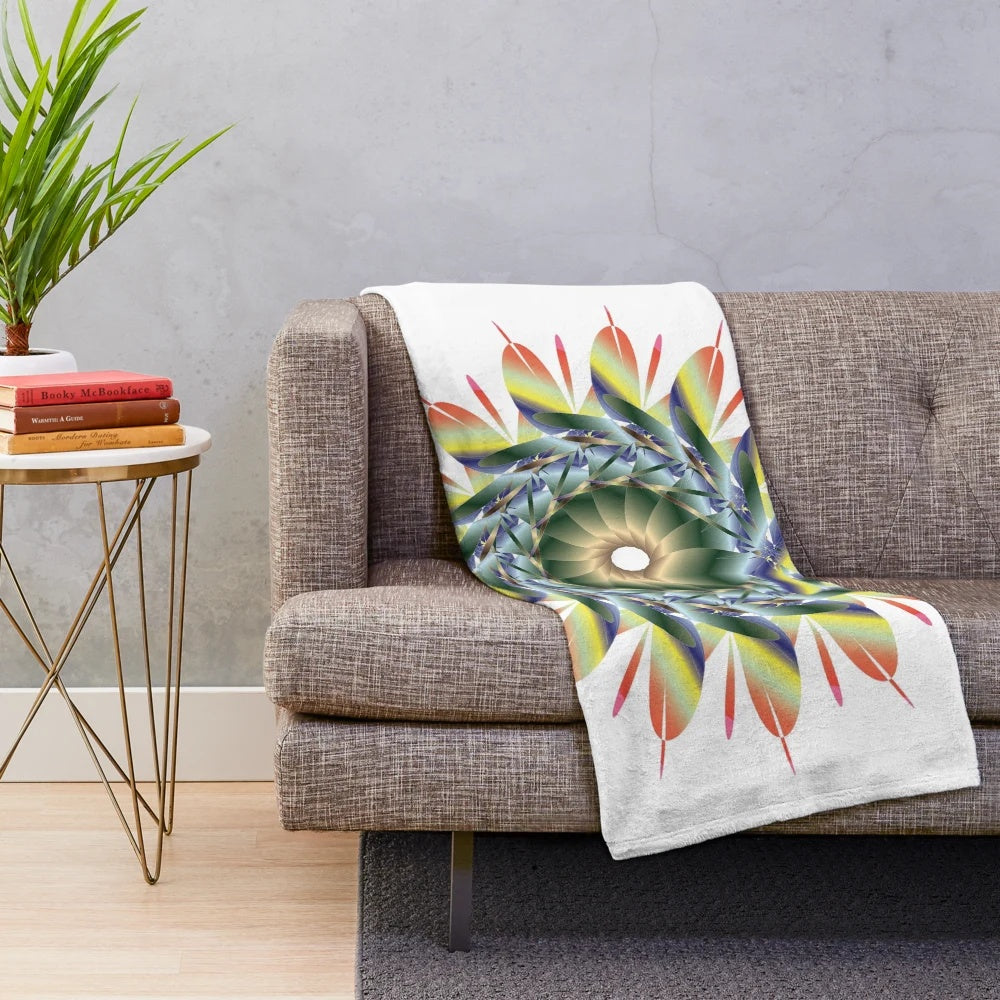 Stylish and cozy designer plush blanket with vibrant pattern
