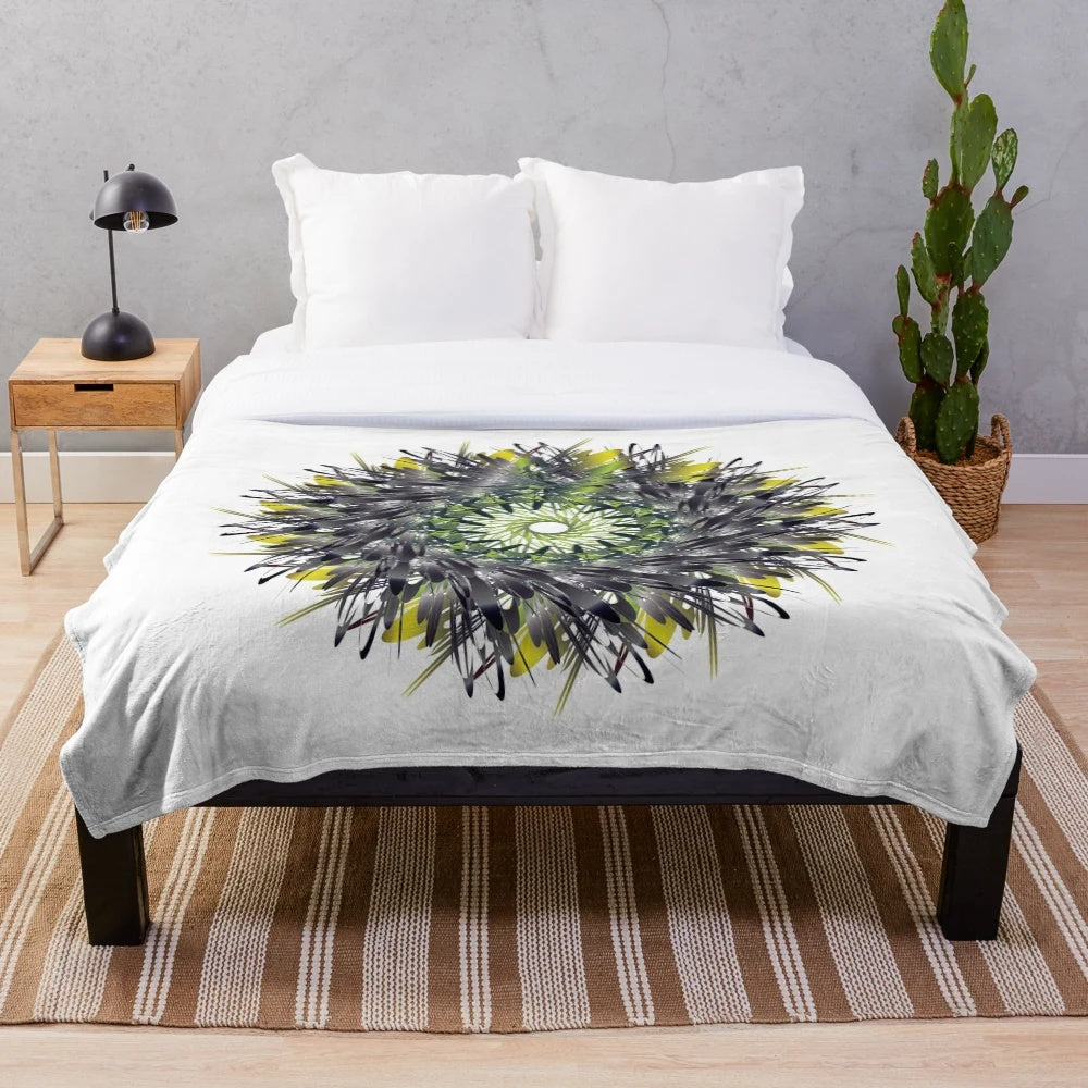Luxurious designer's plush blanket with a stylish geometric pattern