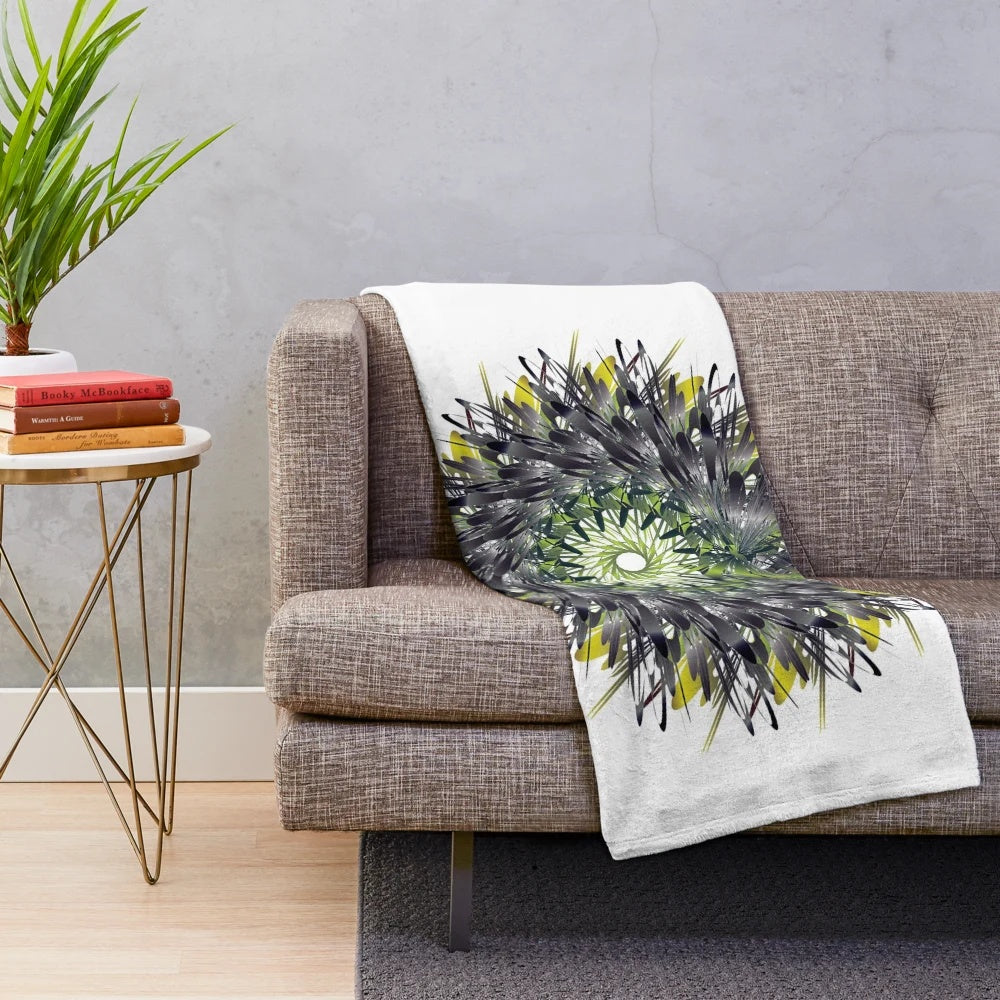 Luxurious designer's plush blanket with a stylish geometric pattern