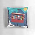 Crans-Montana Alps inspired pillow with scenic mountain landscape