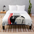 Japanese cyberpunk-inspired plush blanket featuring a stylish samurai girl