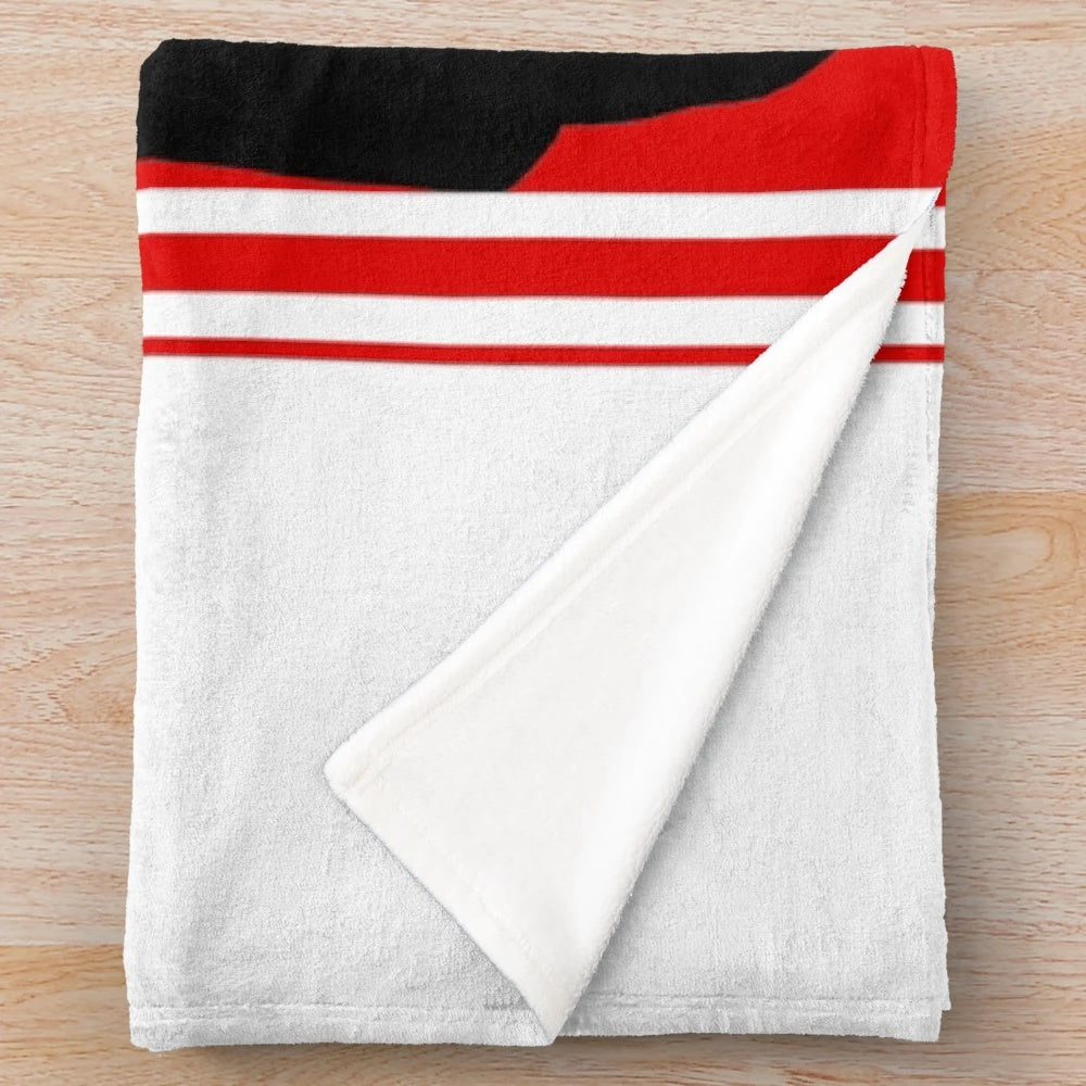 Japanese cyberpunk-inspired plush blanket featuring a stylish samurai girl