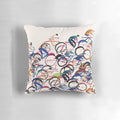Colorful cycling-themed decorative pillow with a vintage cycling design