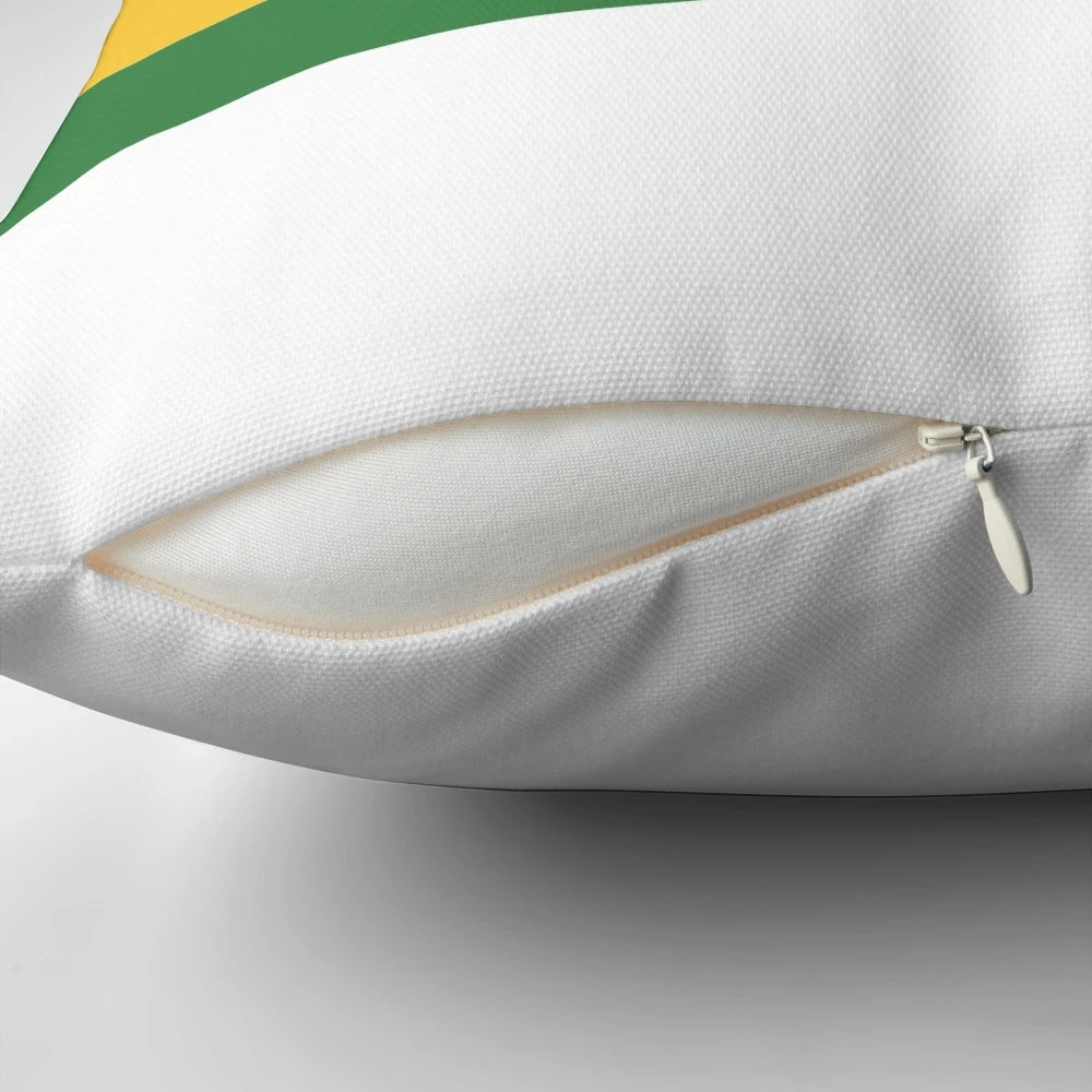 Cycling-inspired pillow with world champion stripes design