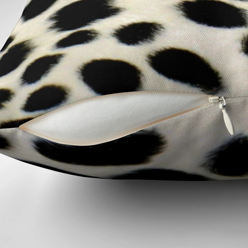 Black and white dalmatian fur texture pillow for dog lovers